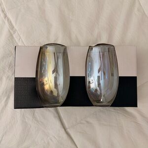 Rachel Zoe Stemless Wine Glasses - Smoked Colorshifting Glass